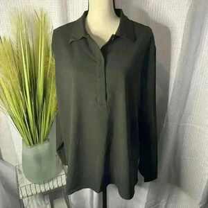 Tailor New York Women’s 2X Wool Blend Blouse Long Sleeve Pullover Tunic Top